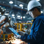 male engineer in smart manufacturing plant